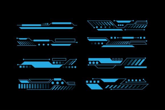 Defining the Next Generation of Visual Language with Futuristic Elements Header Set Interface