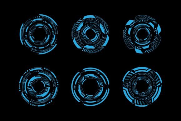 Elevating Digital Interfaces with Sci-Fi Futuristic Round HUD Elements