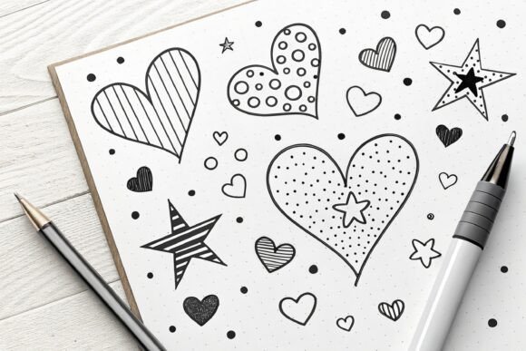 Hand-drawn Hearts Vector Graphics