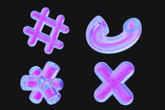 Holographic Geometric 3d Shapes: Elevating Digital Design with Depth and Light