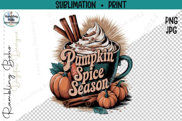 Pumpkin Spice Season Coffee Yum Latte Design