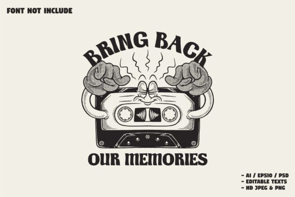 Remind Cassette Mascot Template Design