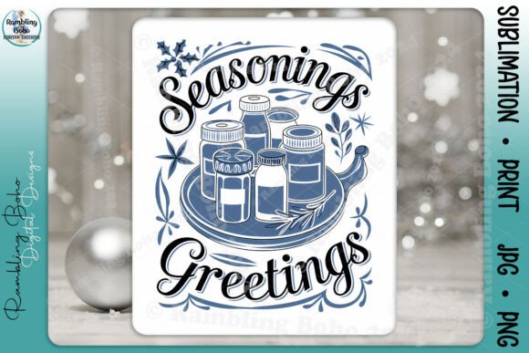 Seasonings Greetings Pun Holiday Season Design