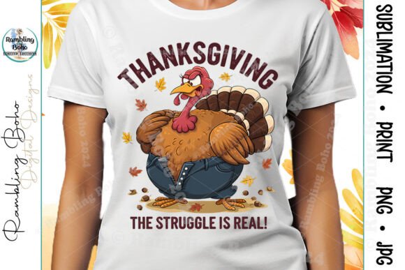 Thanksgiving the Struggle is Real Turkey Design