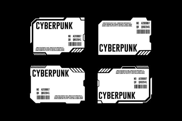 Transforming Digital Aesthetics with Futuristic Hud Cyberpunk Label Stickers and UI Frames
