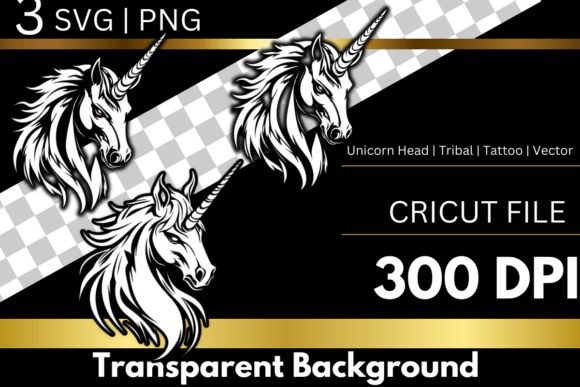 Unicorn Head Tribal Tattoo Vector