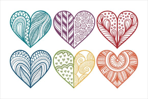 Vibrant Doodle Heart Vector Graphic Guide